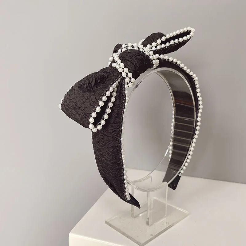 Leather Solid Color Knotted Hairband knitting Hair Hoop Bow Headband Women Girls Retro makeup Hair Accessories