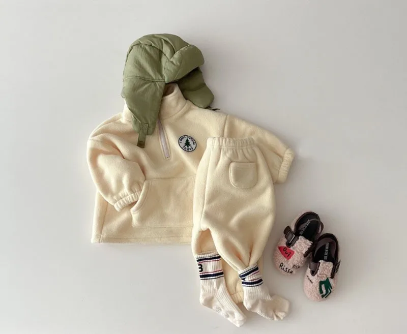 New Toddler Boys Clothes Set Outfit Children Warm Fleece Swearshirt Baby Girls Pullover Tops + Pants Suit 2pcs Kids Clothing Set