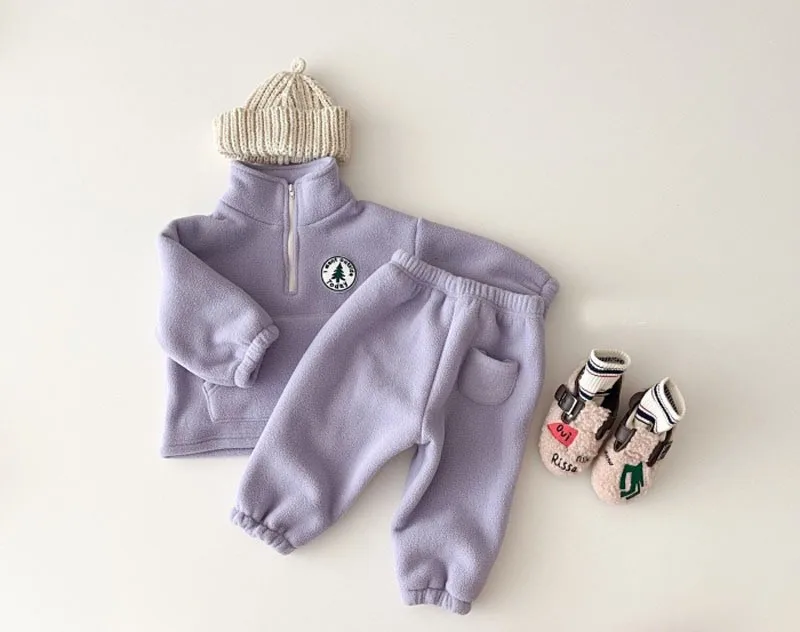 New Toddler Boys Clothes Set Outfit Children Warm Fleece Swearshirt Baby Girls Pullover Tops + Pants Suit 2pcs Kids Clothing Set