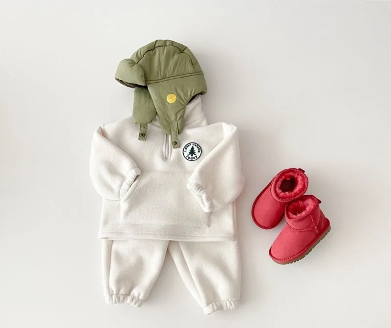 New Toddler Boys Clothes Set Outfit Children Warm Fleece Swearshirt Baby Girls Pullover Tops + Pants Suit 2pcs Kids Clothing Set