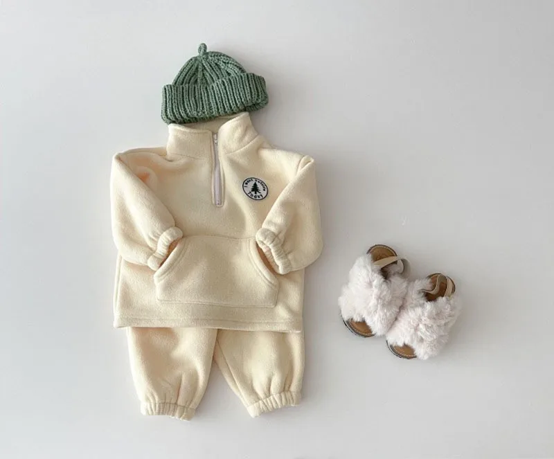 New Toddler Boys Clothes Set Outfit Children Warm Fleece Swearshirt Baby Girls Pullover Tops + Pants Suit 2pcs Kids Clothing Set