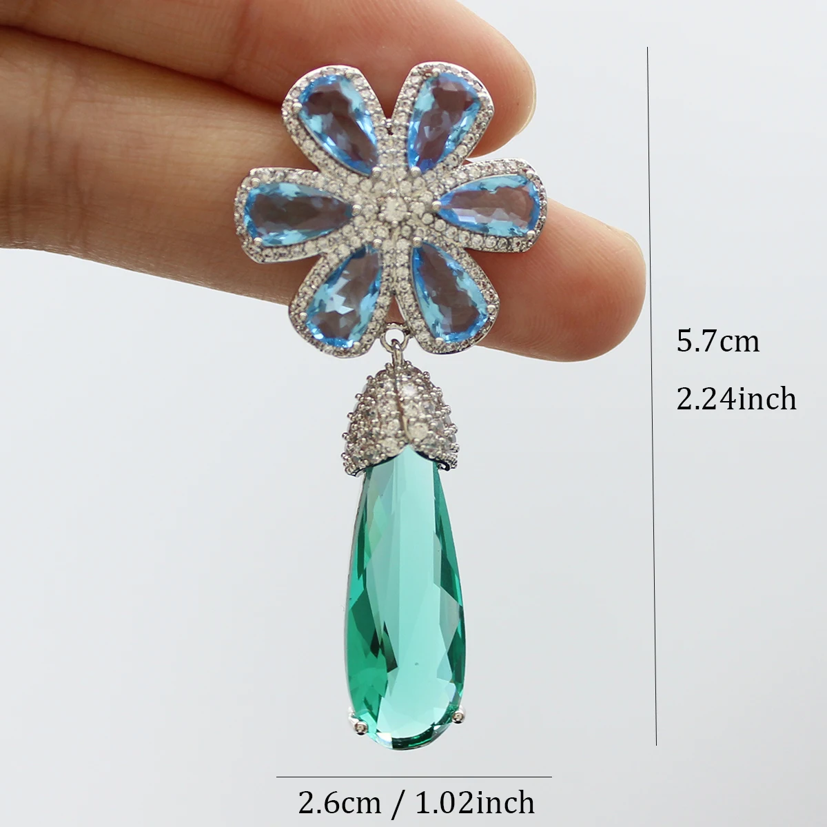 Luxury Women Earrings Long Tassel Party Bridal Wedding Jewelry Green Red Purple Zircon Small Water Drop Earrings for Women Gift