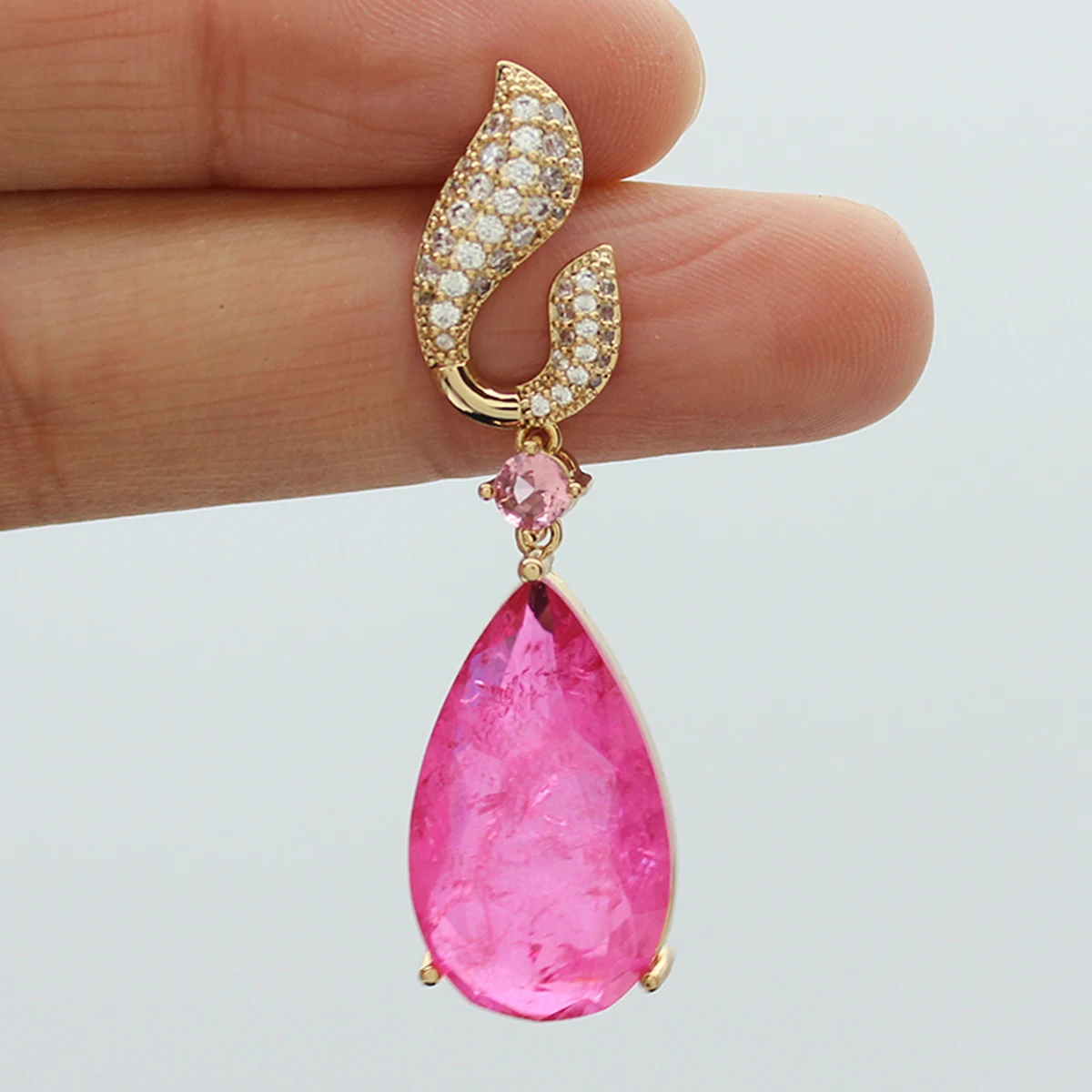 Luxury Women Earrings Long Tassel Party Bridal Wedding Jewelry Green Red Purple Zircon Small Water Drop Earrings for Women Gift