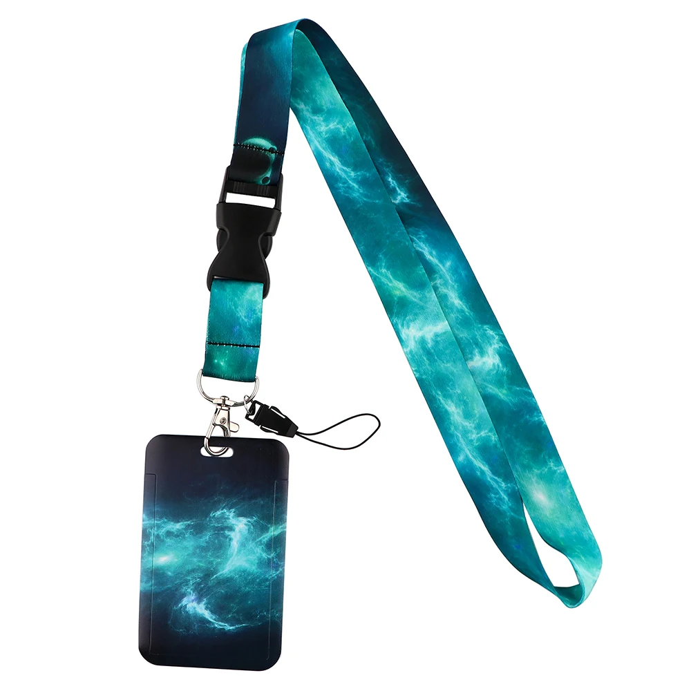 LT1168 Fashion Starry sky Neck Strap Lanyards Keychain Badge Holder ID Card Pass Hang Rope Lariat Lanyard Keyring Accessories