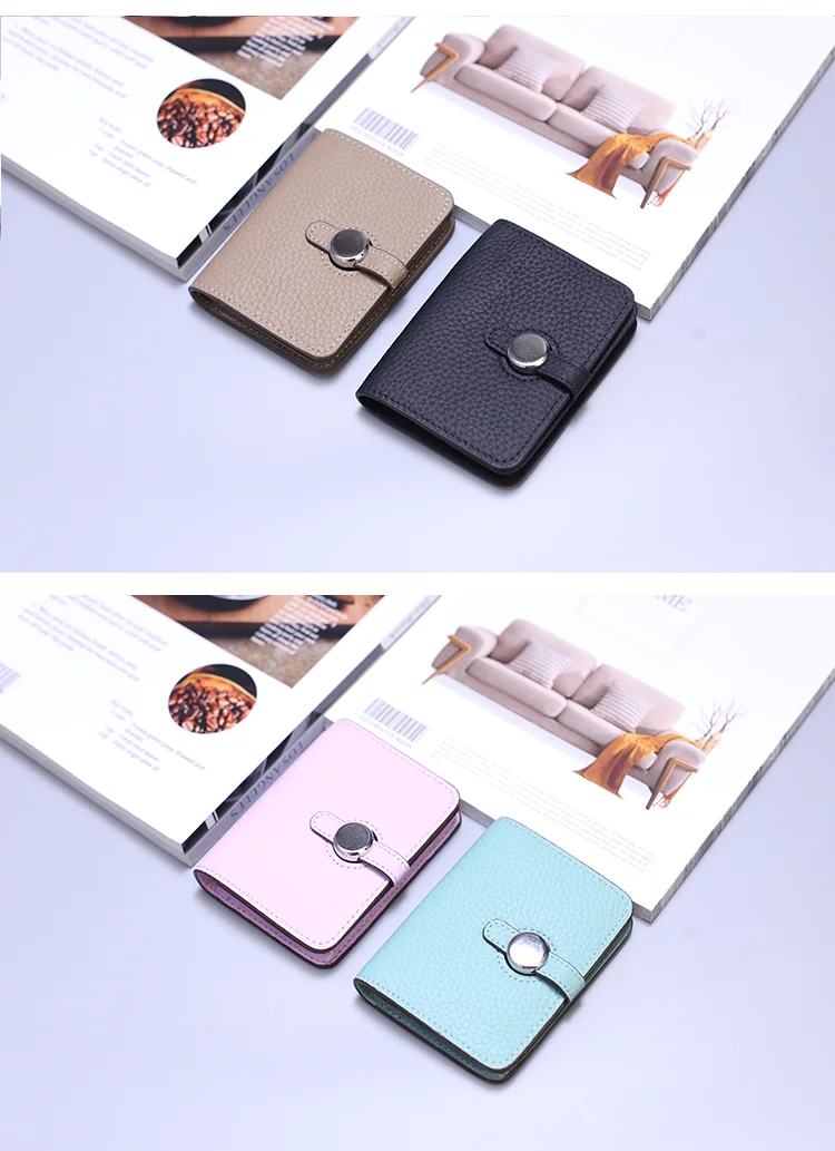 Genuine Leather Unisex Money Bag Luxury Design Famous Brand Hasp Square Wallet Fashion Card Holders Women Small Coin Purses
