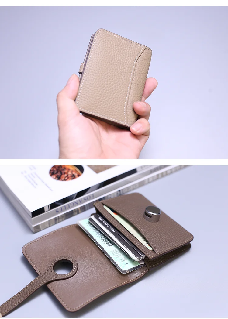 Genuine Leather Unisex Money Bag Luxury Design Famous Brand Hasp Square Wallet Fashion Card Holders Women Small Coin Purses