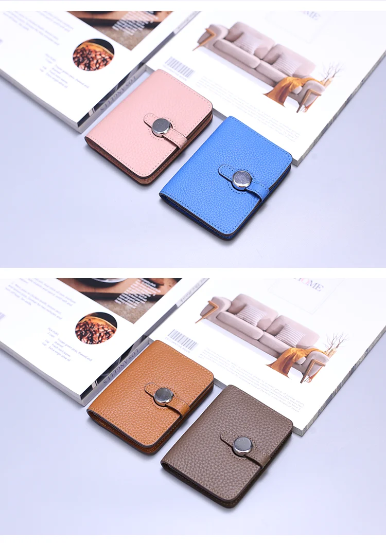 Genuine Leather Unisex Money Bag Luxury Design Famous Brand Hasp Square Wallet Fashion Card Holders Women Small Coin Purses