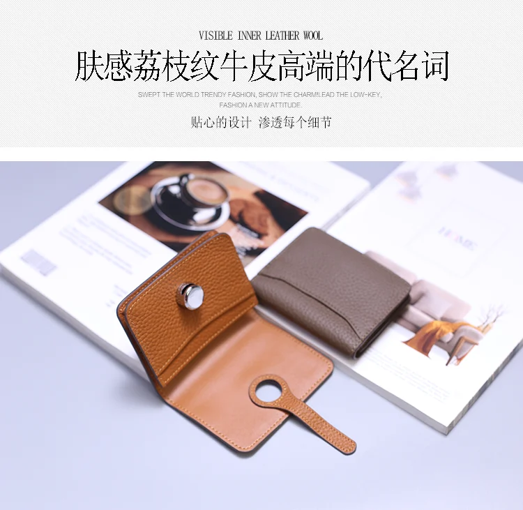 Genuine Leather Unisex Money Bag Luxury Design Famous Brand Hasp Square Wallet Fashion Card Holders Women Small Coin Purses