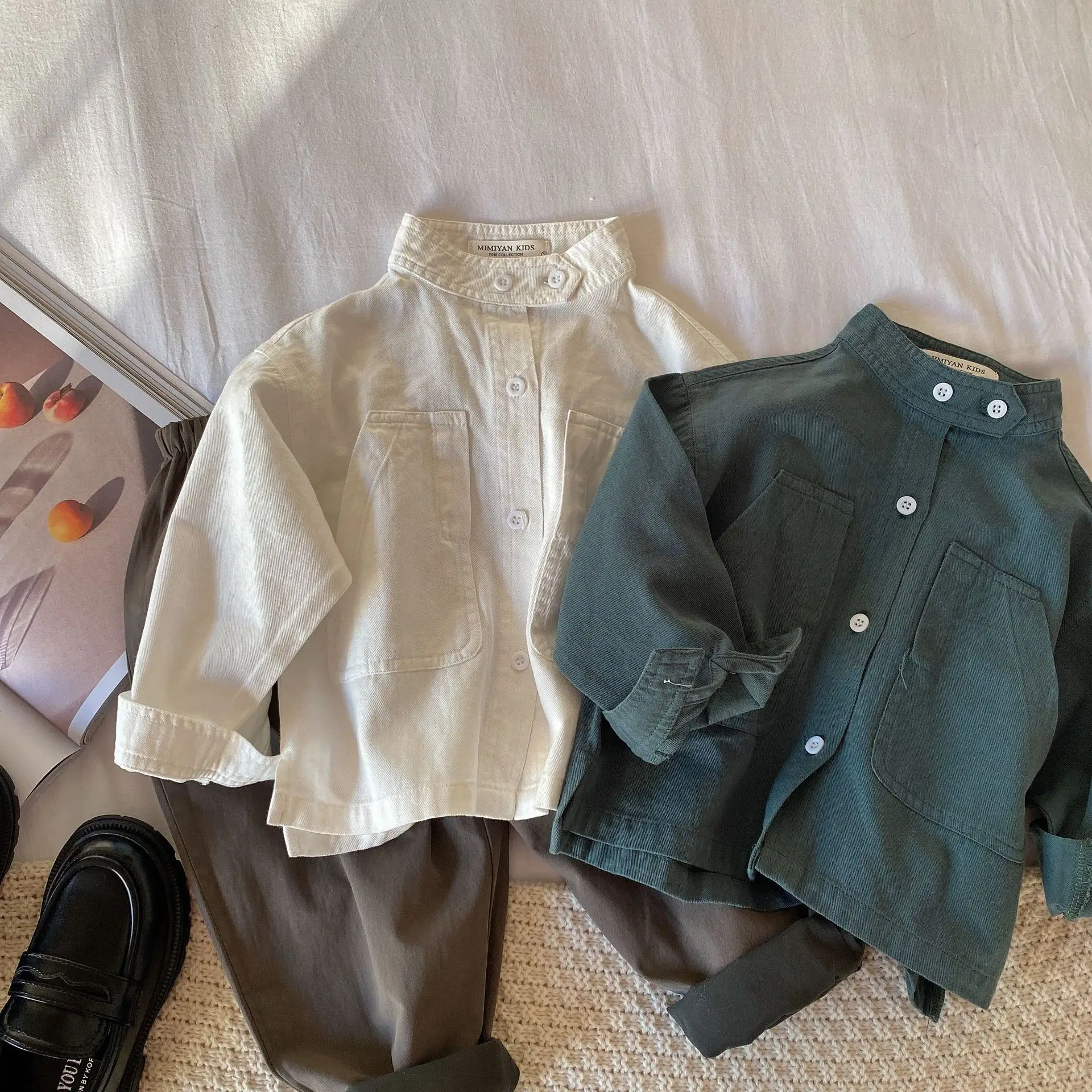 80-140 Cm Spring Autumn Girls Boys Casual Long Sleeve Shirt Baby Kids Children Leisure Blouse