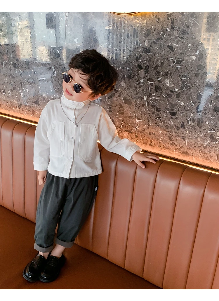 80-140 Cm Spring Autumn Girls Boys Casual Long Sleeve Shirt Baby Kids Children Leisure Blouse