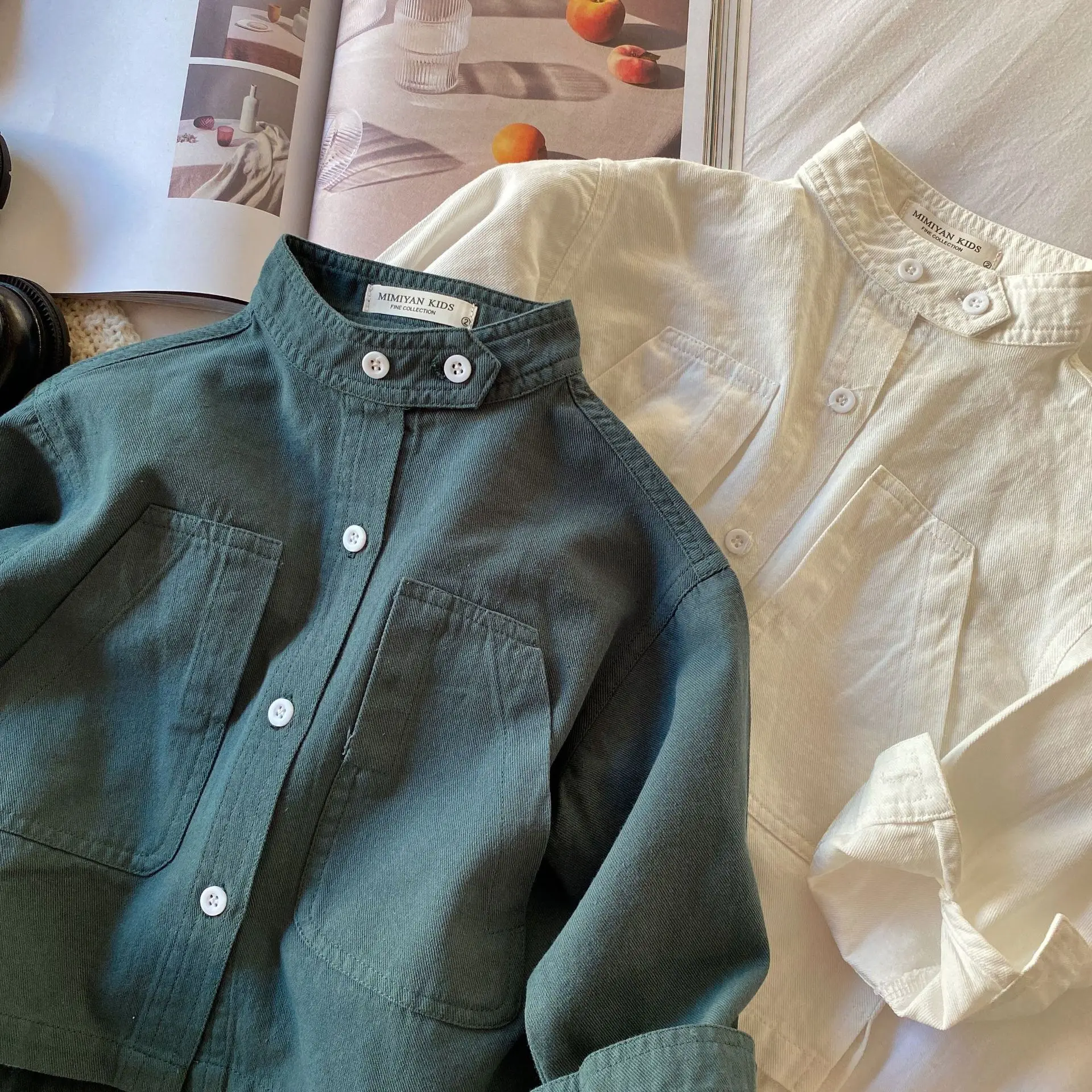 80-140 Cm Spring Autumn Girls Boys Casual Long Sleeve Shirt Baby Kids Children Leisure Blouse