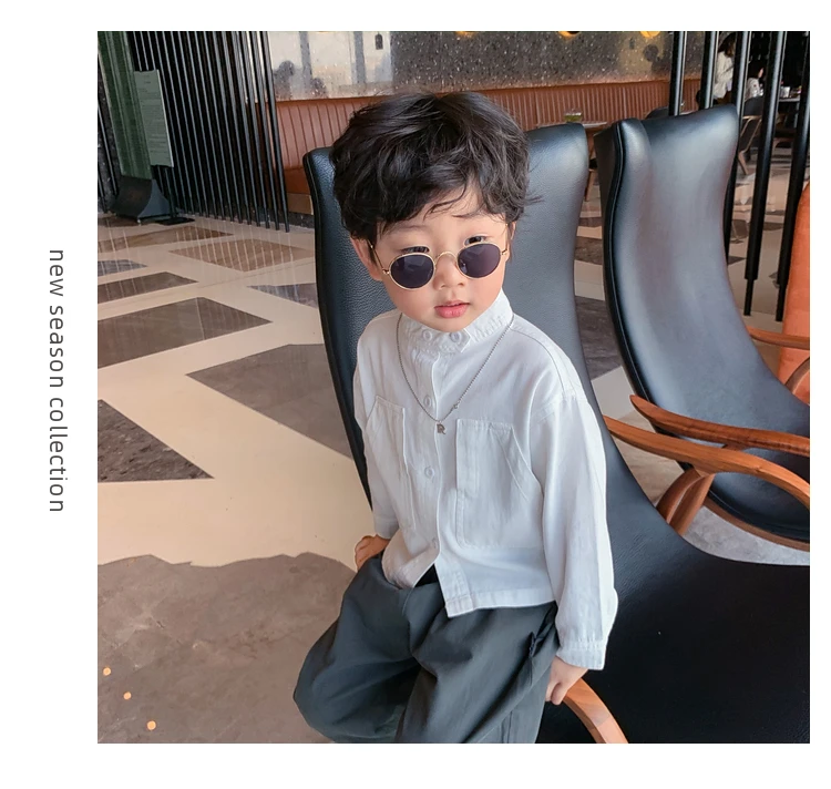 80-140 Cm Spring Autumn Girls Boys Casual Long Sleeve Shirt Baby Kids Children Leisure Blouse