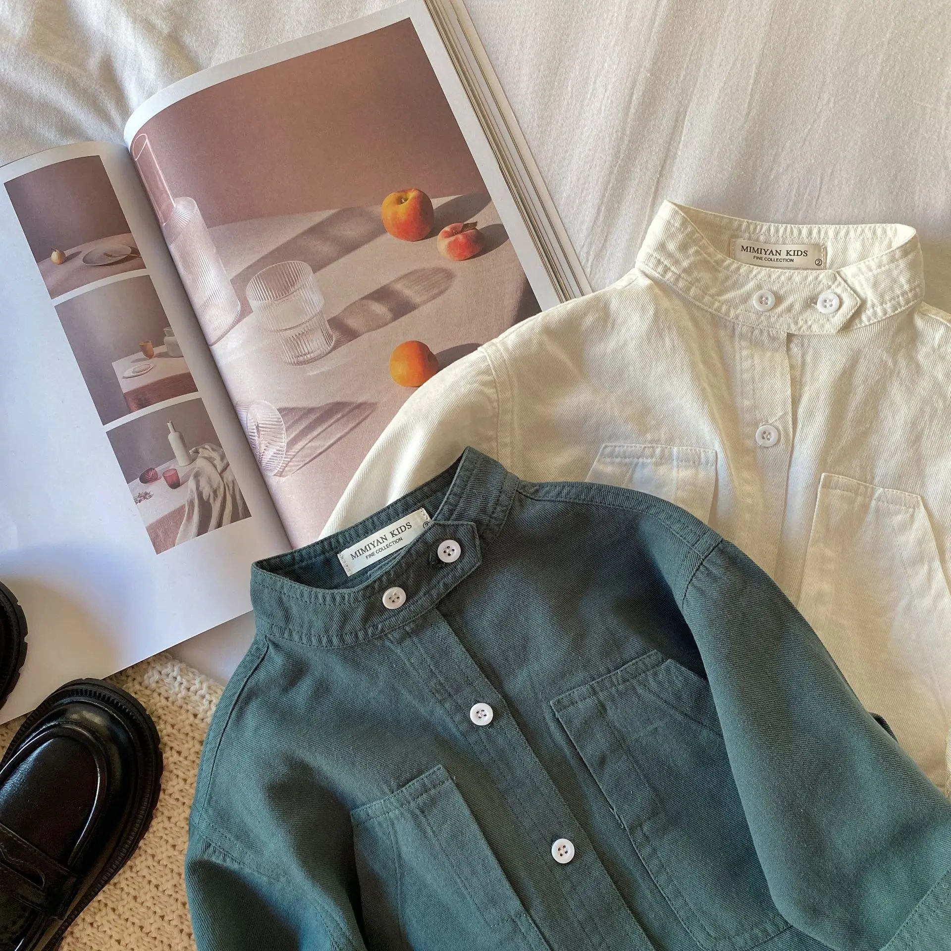 80-140 Cm Spring Autumn Girls Boys Casual Long Sleeve Shirt Baby Kids Children Leisure Blouse