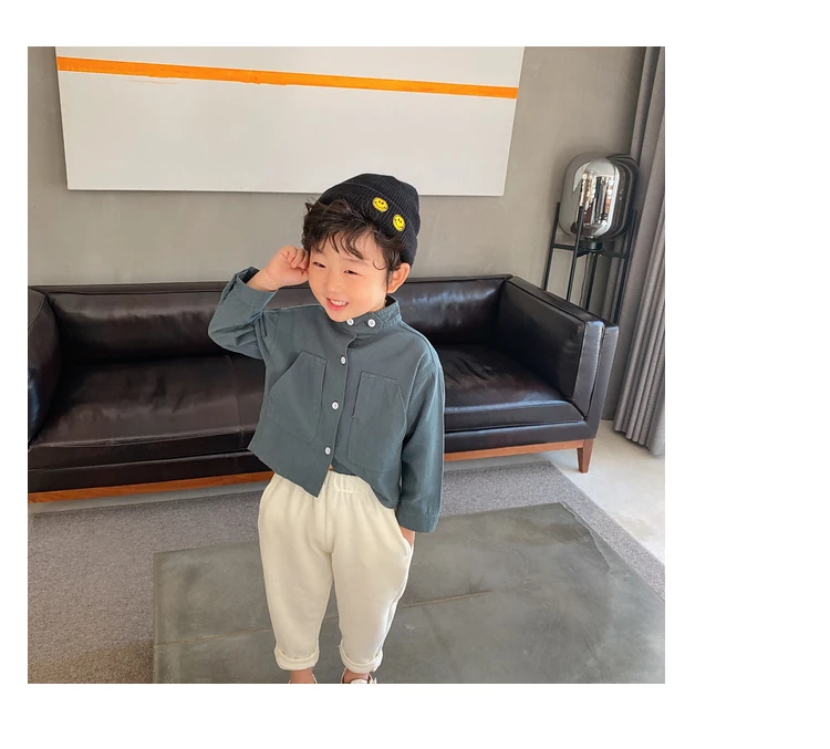 80-140 Cm Spring Autumn Girls Boys Casual Long Sleeve Shirt Baby Kids Children Leisure Blouse