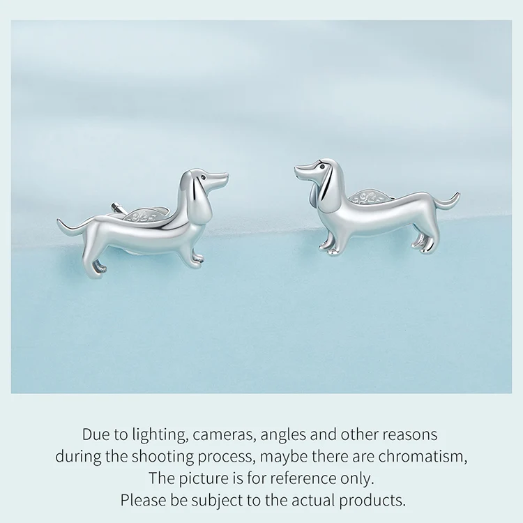 WOSTU 925 Sterling Silver Dachshund Dog Rings Adjustable Cut Animal Open Ring for Women Original Pet Lover Fine Jewelry Gift