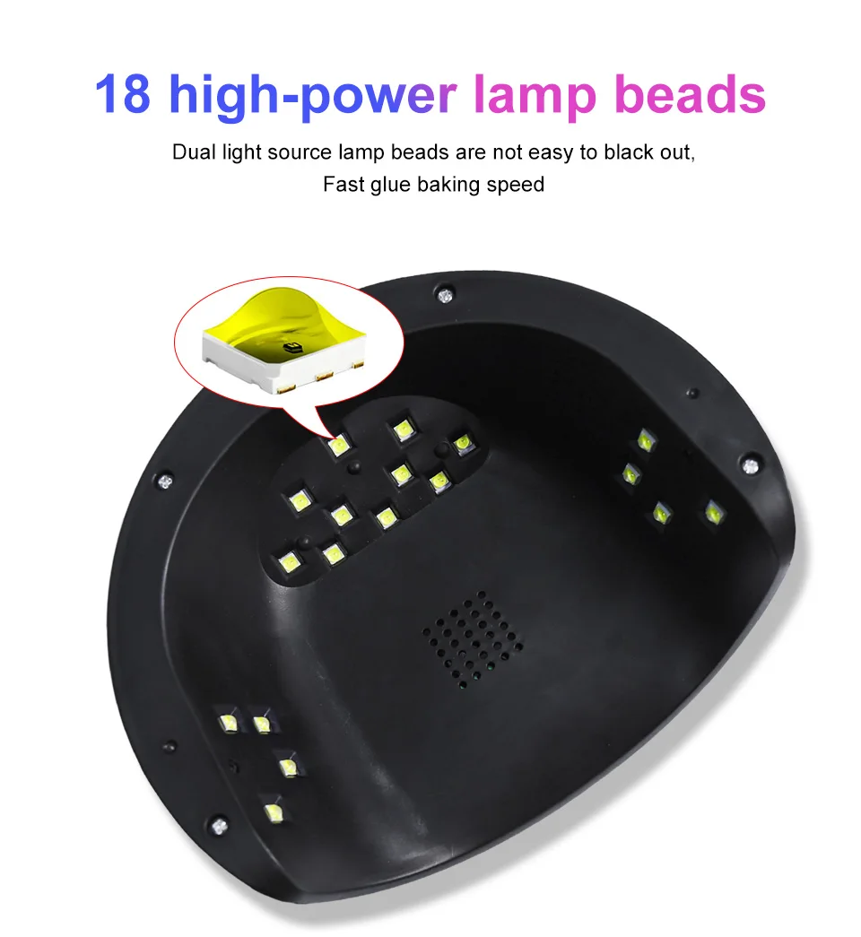 Professional Nail Dryer 18LEDS Infrared Sensor Manicure Nail Lamp for Quick Curing All UV Gel Nail Polish Nail Dryer Salon Tools