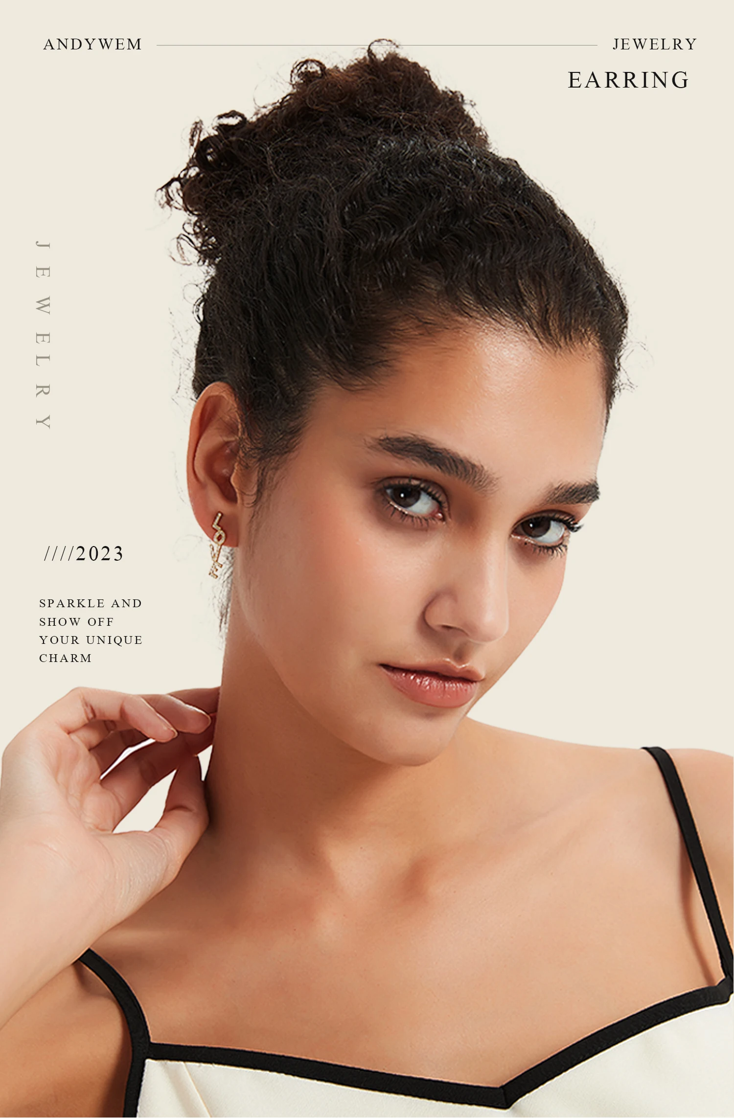 ANDYWEN 925 Sterling Silver 2023 Clear CZ Marqulse Earcuff Cuff Earring Non Piercing Clips Luxury Fine Jewelry Gift