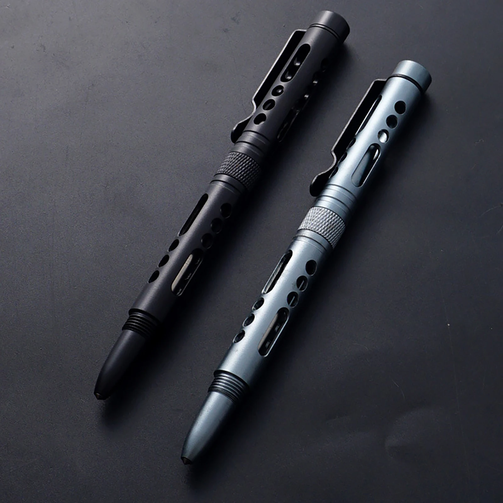Super Fine Light CNC Aluminum Metal Knock Ballpoint Pen Self Defence Survival Tungsten Breaker EDC