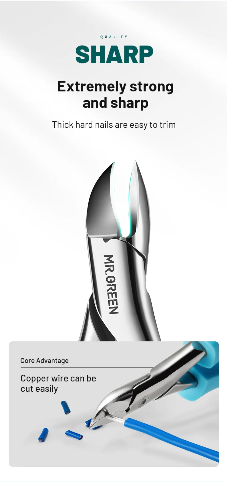 MR.GREEN Toenail Clippers Nail Cutters Professional Pedicure Ingrown Nail Tools Anti-Splash Manicure Sets Stainless Steel