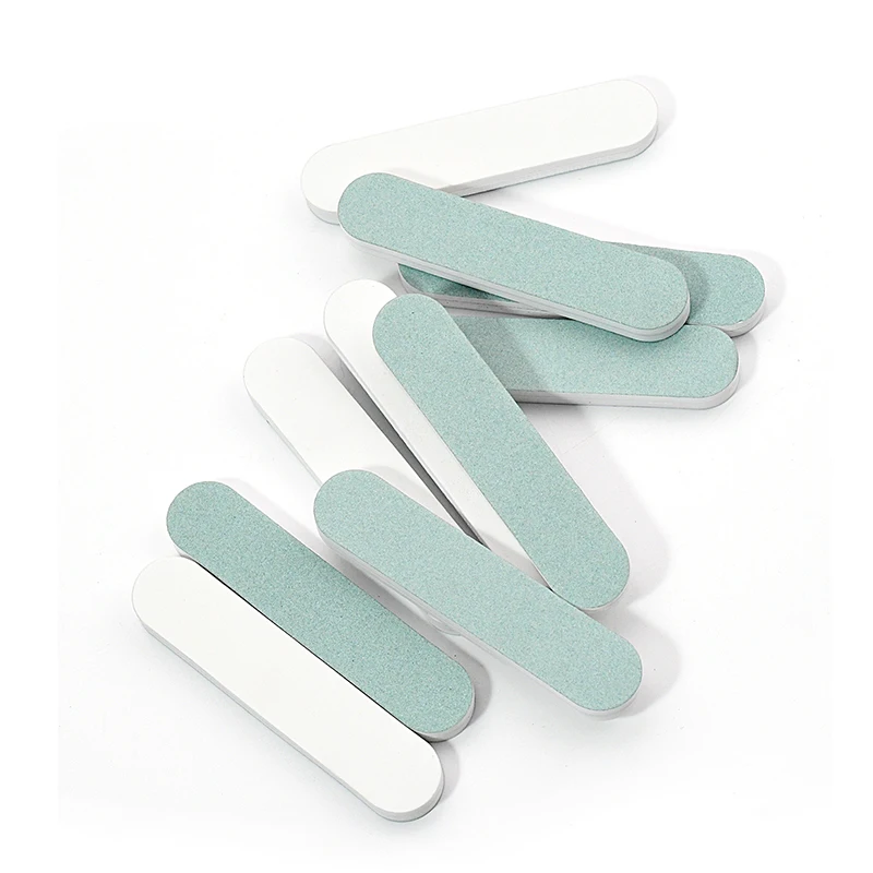 50/100 Pcs/Lot Nail Buffer Polishing Strip Green/White Sanding 600/3000 Sponge Manicure Tools Washable Buffing Blocks for Nails