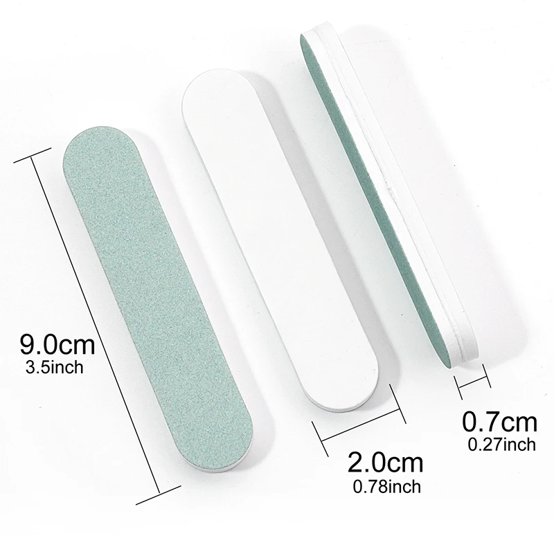 50/100 Pcs/Lot Nail Buffer Polishing Strip Green/White Sanding 600/3000 Sponge Manicure Tools Washable Buffing Blocks for Nails
