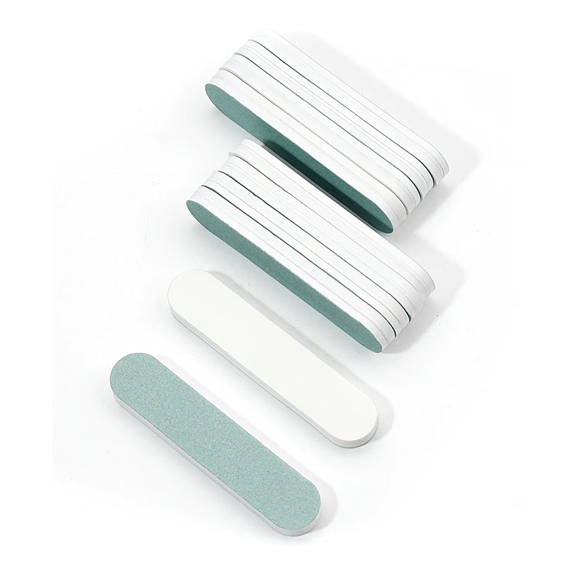 50/100 Pcs/Lot Nail Buffer Polishing Strip Green/White Sanding 600/3000 Sponge Manicure Tools Washable Buffing Blocks for Nails