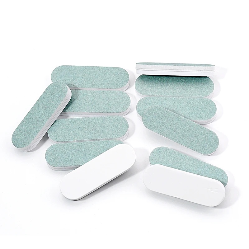 50/100 Pcs/Lot Nail Buffer Polishing Strip Green/White Sanding 600/3000 Sponge Manicure Tools Washable Buffing Blocks for Nails