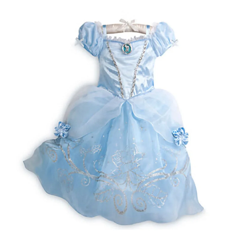 Little Girl Rapunzel Costume Party Fancy Princess Dress Christmas Cosplay Belle Sleeping Beauty Cinderella Carnival Disguise