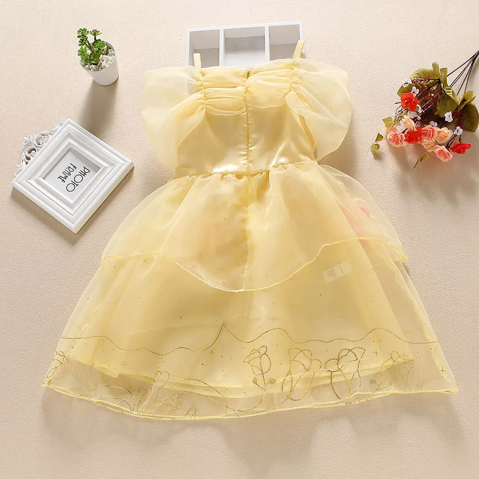 Little Girl Rapunzel Costume Party Fancy Princess Dress Christmas Cosplay Belle Sleeping Beauty Cinderella Carnival Disguise