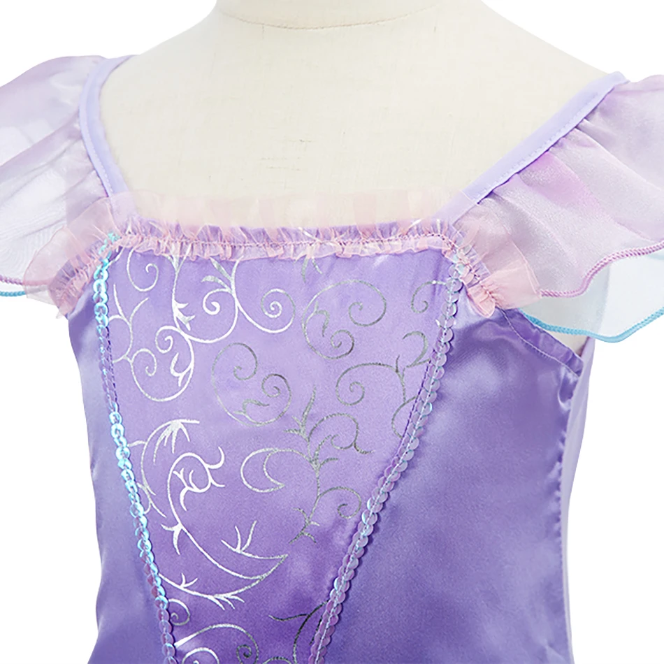 Little Girl Rapunzel Costume Party Fancy Princess Dress Christmas Cosplay Belle Sleeping Beauty Cinderella Carnival Disguise