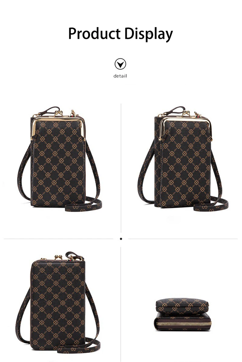 Fashion Women's Shoulder Bag PU Leather Crossbody Bags Zipper Card Holder Wallets Cell Phone Handbag for Women Ladies Gifts