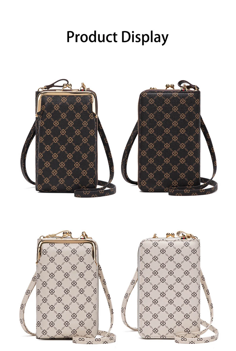 Fashion Women's Shoulder Bag PU Leather Crossbody Bags Zipper Card Holder Wallets Cell Phone Handbag for Women Ladies Gifts