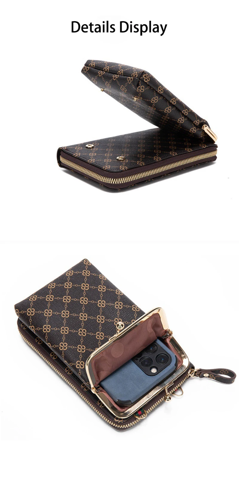 Fashion Women's Shoulder Bag PU Leather Crossbody Bags Zipper Card Holder Wallets Cell Phone Handbag for Women Ladies Gifts