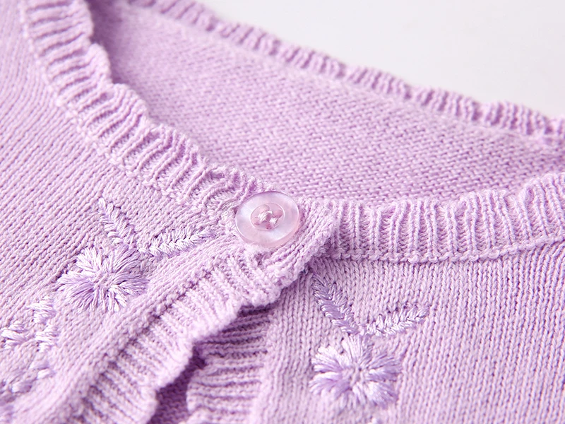 Spring and Autumn Newborn Baby Girl Shawl Cotton Sweater Knit Sweater Embroidered Thin Knitted Jacket