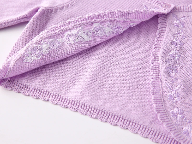 Spring and Autumn Newborn Baby Girl Shawl Cotton Sweater Knit Sweater Embroidered Thin Knitted Jacket