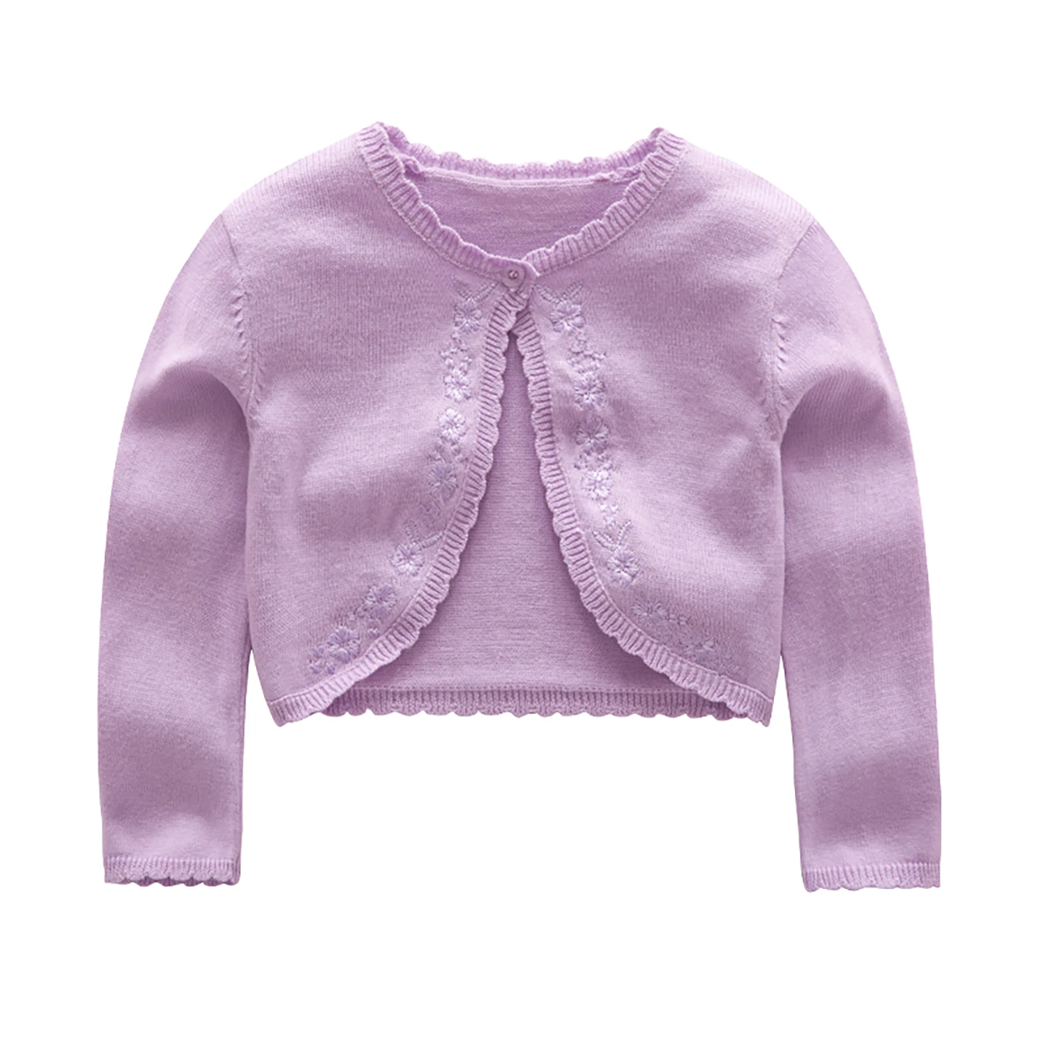 Spring and Autumn Newborn Baby Girl Shawl Cotton Sweater Knit Sweater Embroidered Thin Knitted Jacket