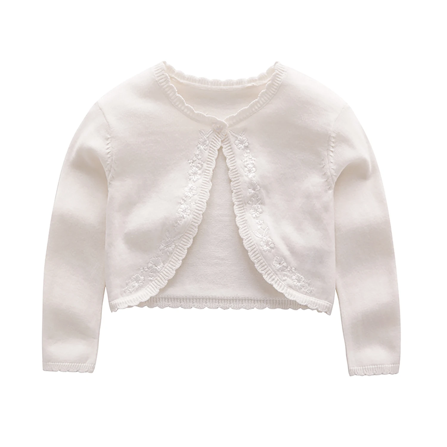 Spring and Autumn Newborn Baby Girl Shawl Cotton Sweater Knit Sweater Embroidered Thin Knitted Jacket