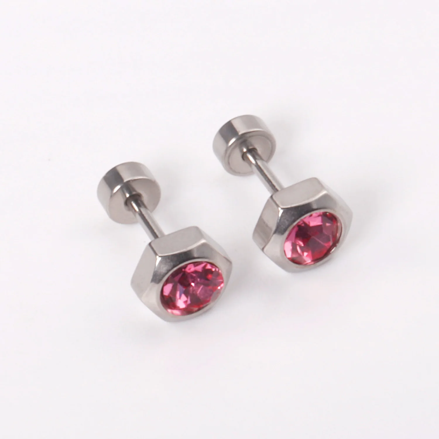 12 Pairs Geometry Earrings 316L Stainless Steel Anti-allergy Cubic Zirconia Party Women Jewelry Accessories Wedding Gift