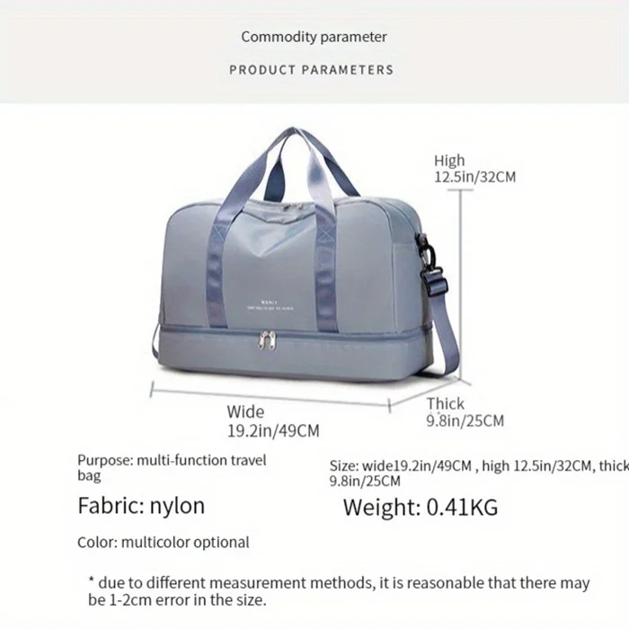 Expandable Travel Duffle Bag for Women, Sports Handbag, Fitness Bag, Large Capacity, One Shoulder Weekend Overnight Bag