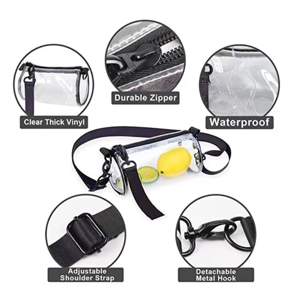 Transparent Laser Crossbody Bag for Women Cylindrical Fashion Mini Shoulder Messenger Bag PVC Jelly Small Tote Bag