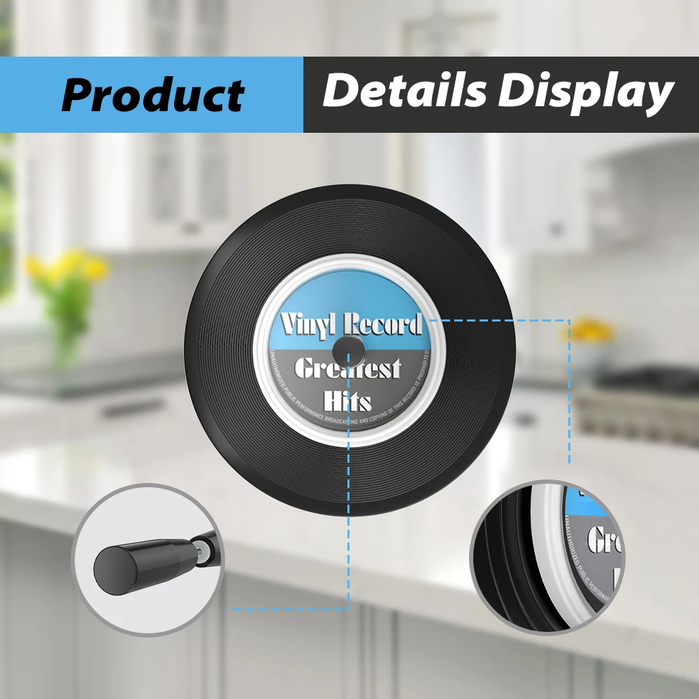 LP Vinyl Record Cleaner Clamp Vinyl Record Label Saver Protector Waterproof Clean Tool With Handle Use For 7-12 Inch EPs LPs