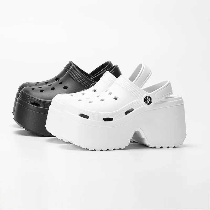 Women's Wedges Heel Sandals Summer 2026 Closed Toe Chunky Platform Sandalias Mujer Hollow Out Thick Sole Non-slip Slides Ladies