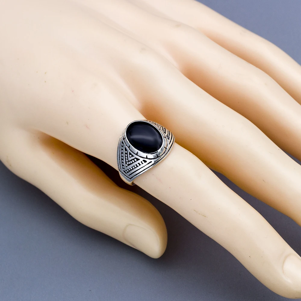 Wholesale Lots 20pcs Design Mix Black Enamel Stone Rings For Men Vintage Man Ring Retro Punk Alloy Jewelry Party Gift