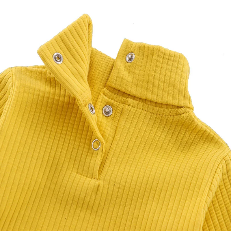 2 Pcs Cotton Baby Bodysuits Girl Rompers Boy Jumpsuit Toddler Jumper Body Long Sleeve Turtle Neck High Collar Autumn Winter