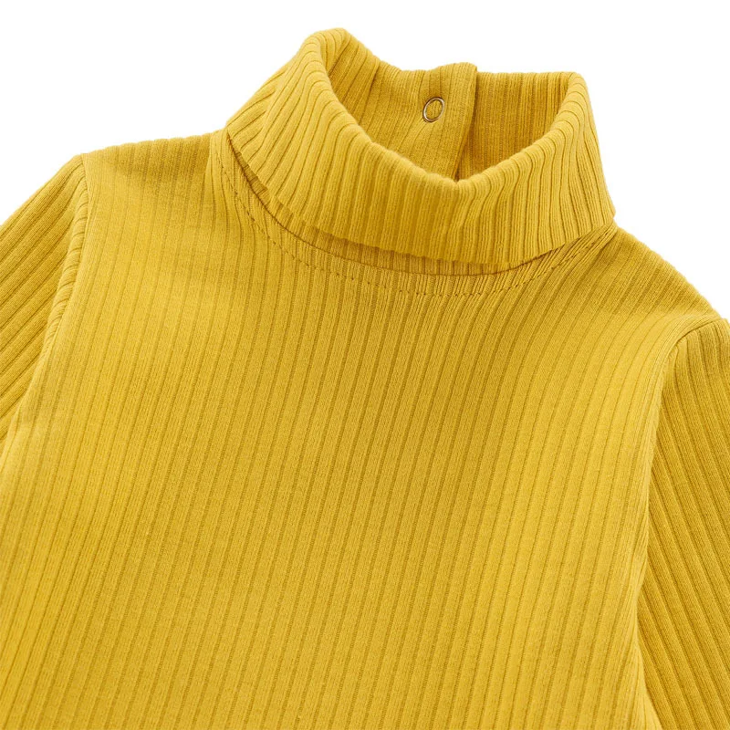 2 Pcs Cotton Baby Bodysuits Girl Rompers Boy Jumpsuit Toddler Jumper Body Long Sleeve Turtle Neck High Collar Autumn Winter