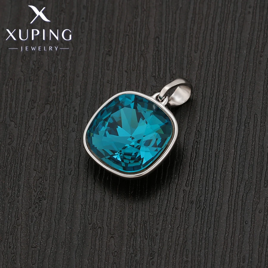Xuping Jewelry Charm Square Fashion Elegant Crystal Pendant Necklace of Rhodium Color for Women Party Gift A00622005