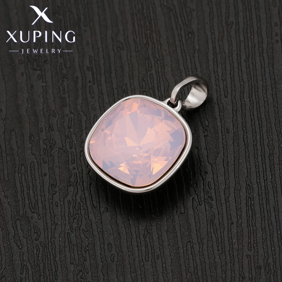 Xuping Jewelry Charm Square Fashion Elegant Crystal Pendant Necklace of Rhodium Color for Women Party Gift A00622005