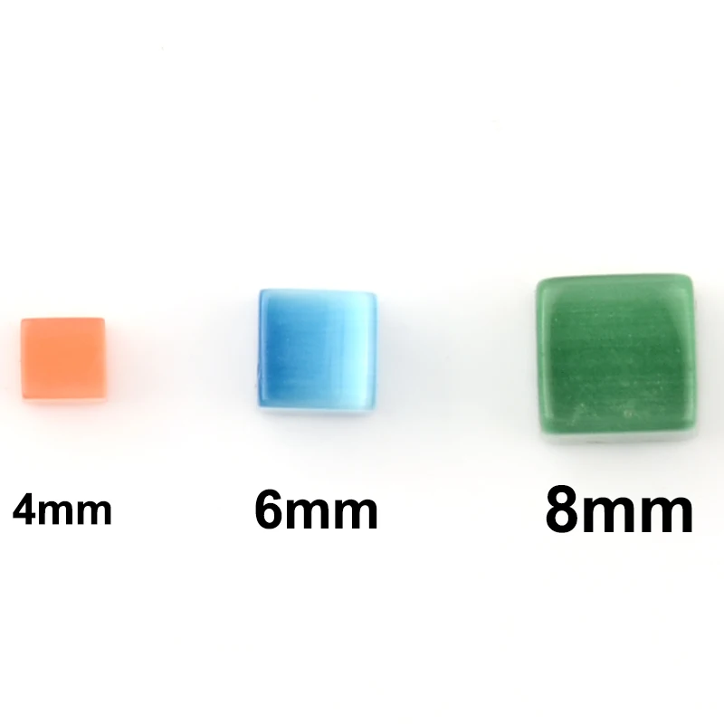 Women Cat Eye Beads Bracelet Colorful Square Beads Natural Opal Stone Beads For Jewelry Making DIY Bracelet Accessories