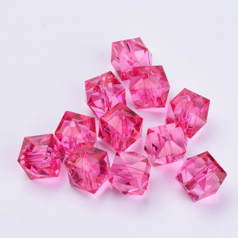 500g 10mm Transparent Acrylic Beads Mixed Color Faceted Cube Loose Spacer Beads for Jewelry Making DIY Handmade Bag Wholesale