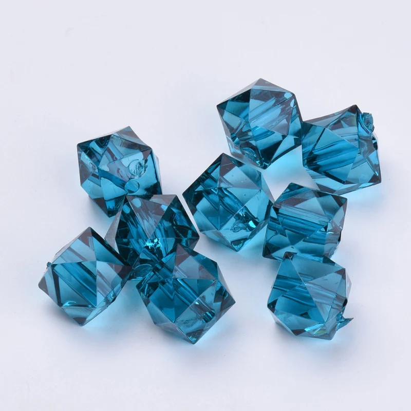 500g 10mm Transparent Acrylic Beads Mixed Color Faceted Cube Loose Spacer Beads for Jewelry Making DIY Handmade Bag Wholesale